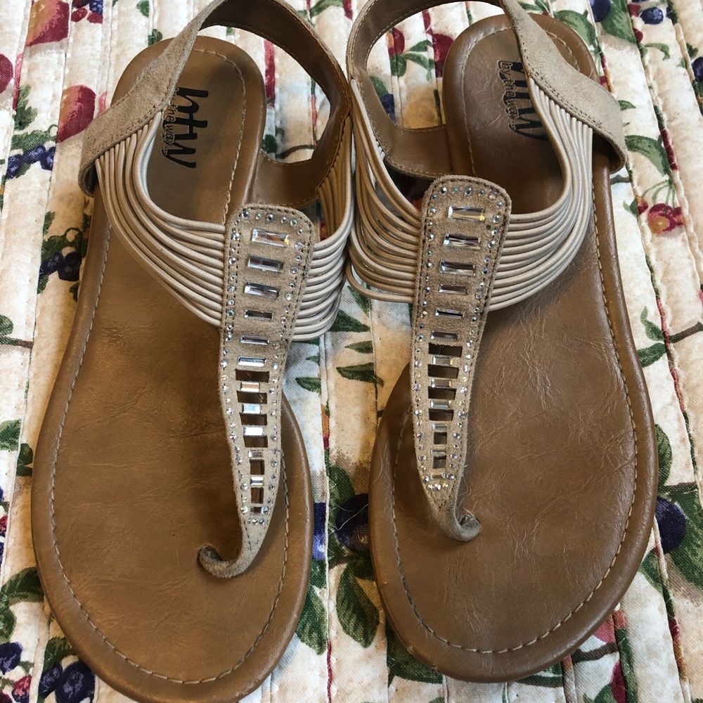 BTW sandal with rhinestone accents, size 10